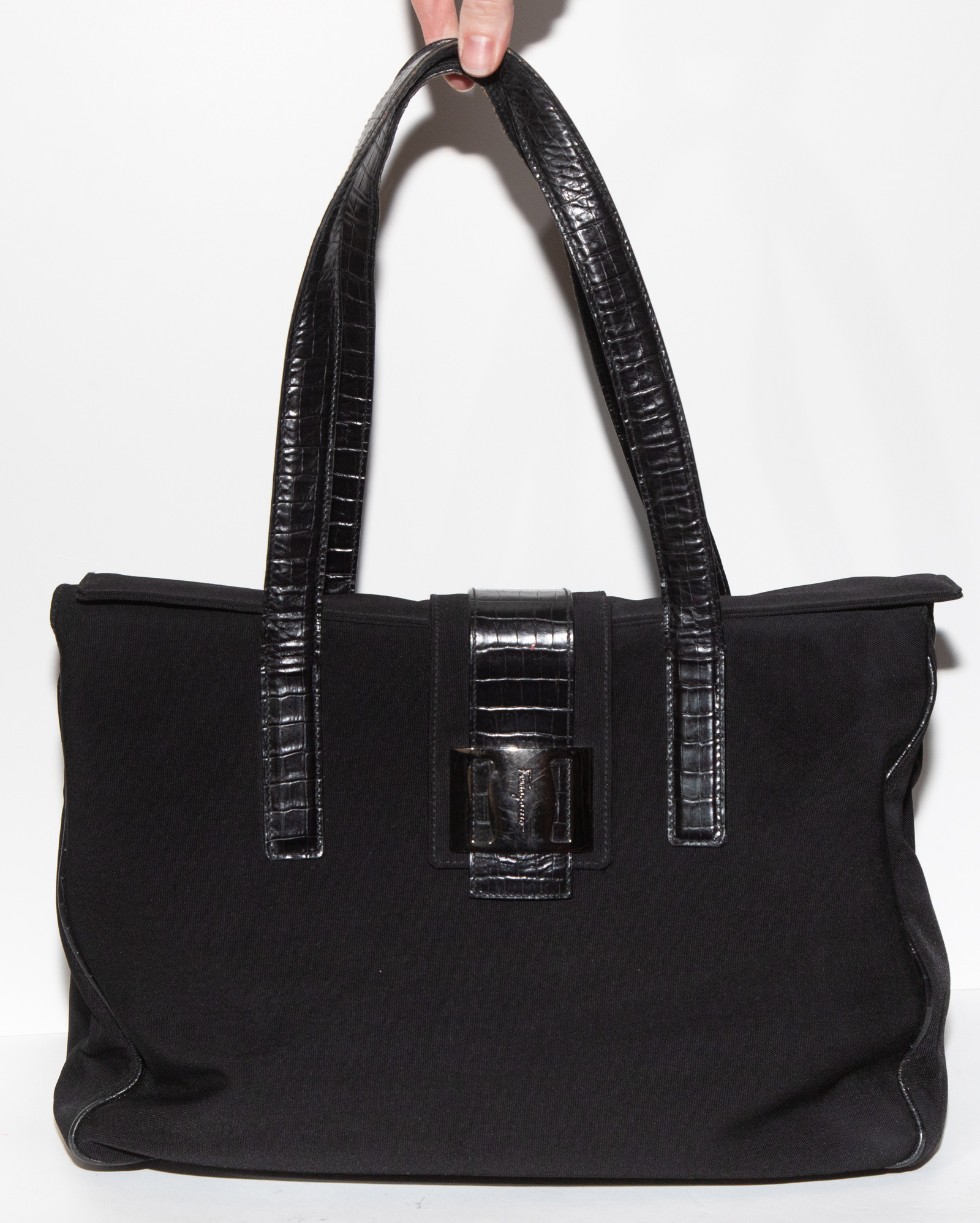 SALVATORE FERRAGAMO BLACK NYLON
