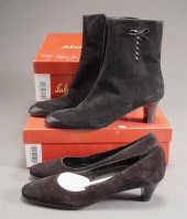 SALVATORE FERRAGAMO BLACK SUED