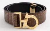 SALVATORE FERRAGAMO BROWN OSTR