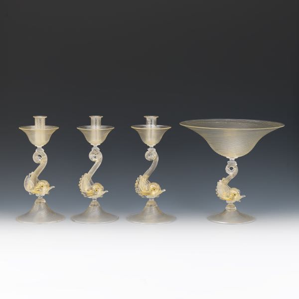 SALVIATI AMBER GLASS WITH GOLD