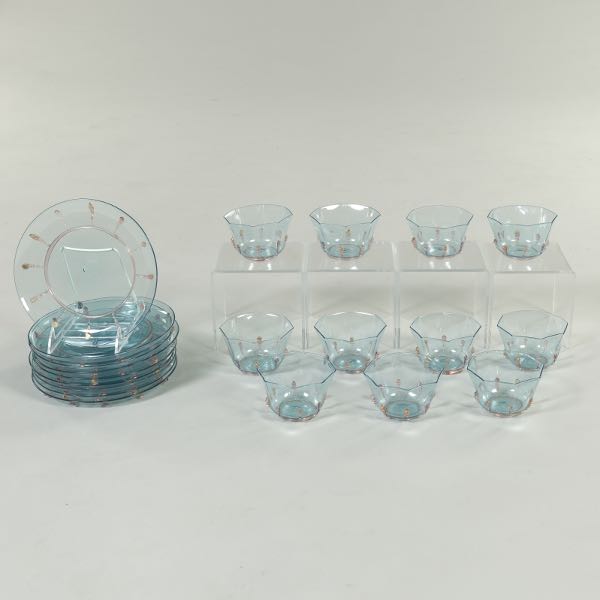 SALVIATI MURANO AZURE AND PINK
