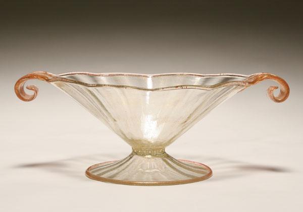 Salviati Murano glass compote bowl;