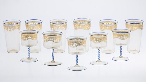 SALVIATI WATER AND WINE GLASSES,