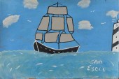 SAM EZELL FOLK ART PAINTING (P