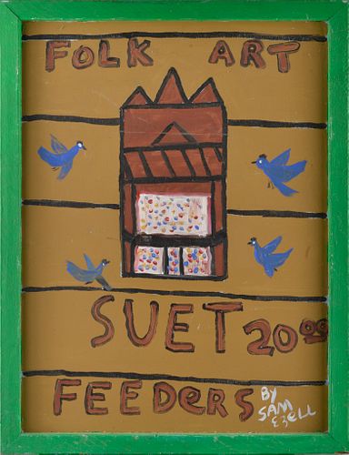 SAM EZELL FOLK ART PAINTINGpaint on