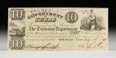 SAM HOUSTON, SIGNED, $10 GOVER