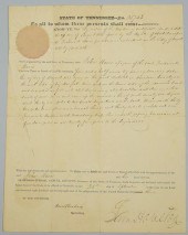 SAM HOUSTON SIGNED LAND GRANT,