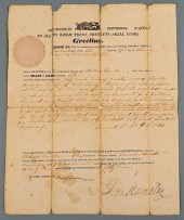 SAM HOUSTON SIGNED LAND GRANTS
