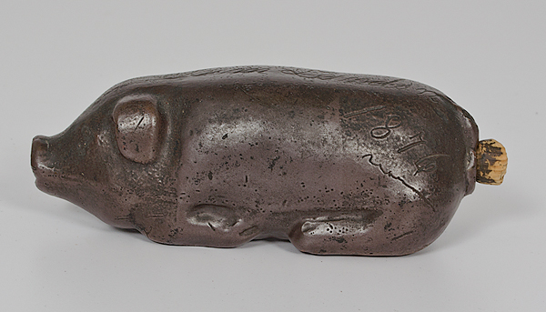Sam Landon's Stoneware Pig Flask