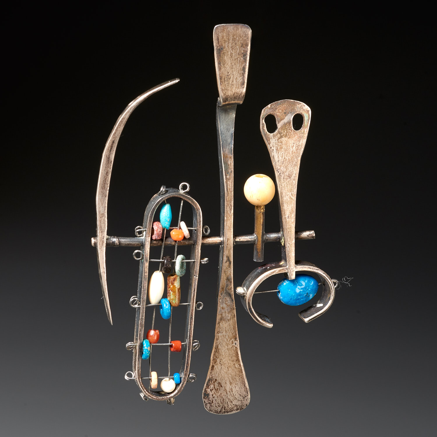 SAMMY GEE, MODERNIST SILVER PENDANT