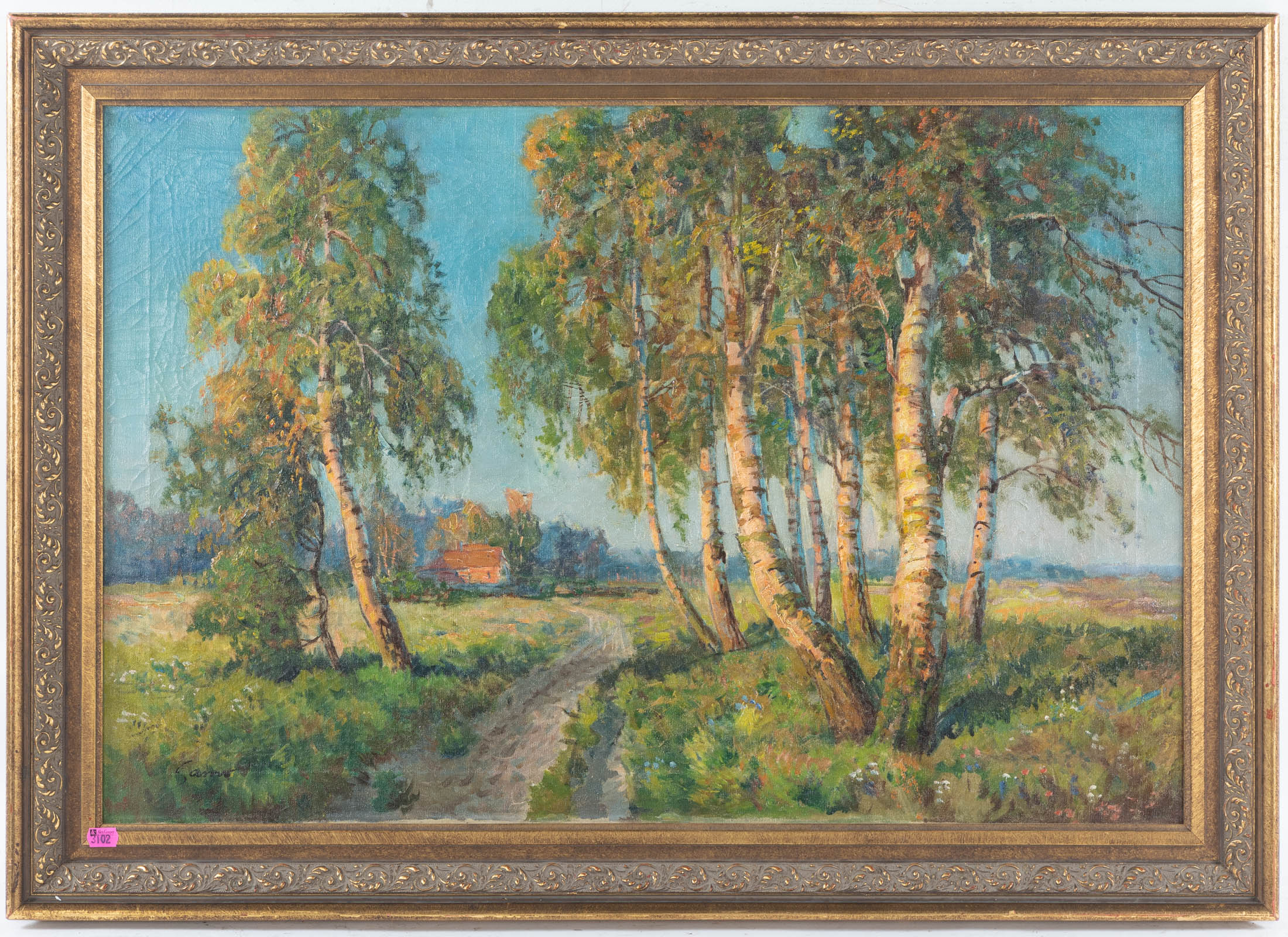 SAMO. "ROAD BETWEEN THE TREES," OIL