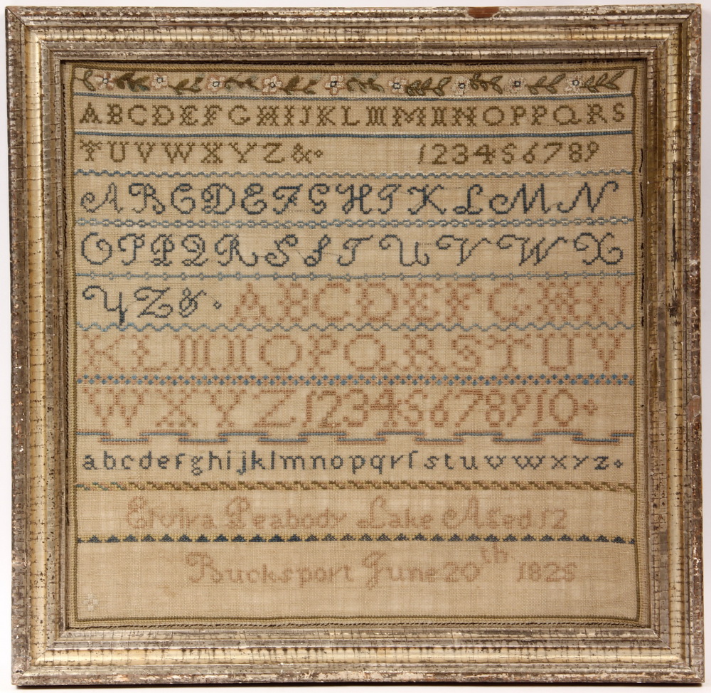 SAMPLER - ABC sampler on linen by