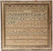 SAMPLER - ABC sampler on linen