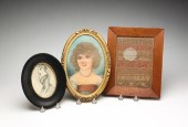 SAMPLER AND TWO PORTRAITS. Ame