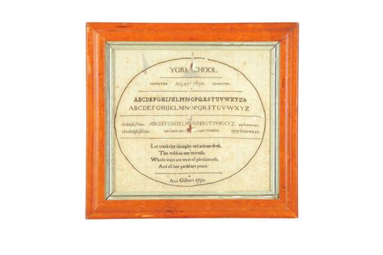 SAMPLER.  Ann Gilbert  York School