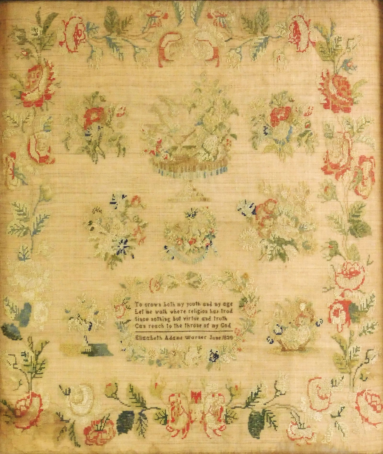 SAMPLER ELIZABETH ADAMS WARNER