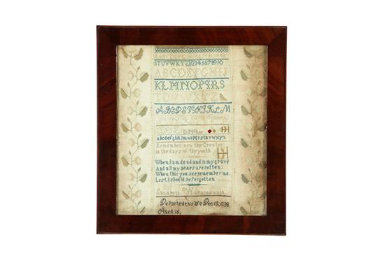 SAMPLER.  Elizabeth Wallace 