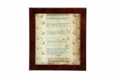 SAMPLER.  Elizabeth Wallace  A