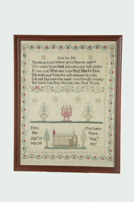 SAMPLER.  England  1821  silk on