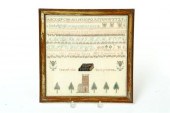 SAMPLER.  England  1882  silk