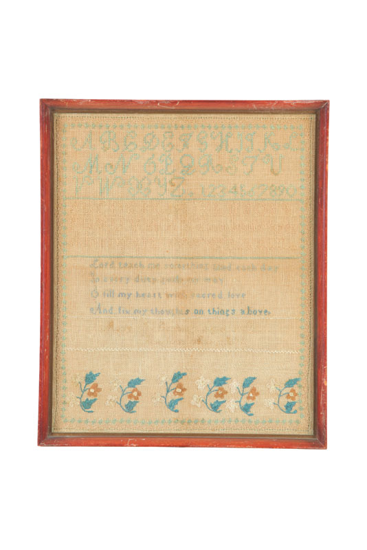 SAMPLER.  Mary A. Cushing  Hingham