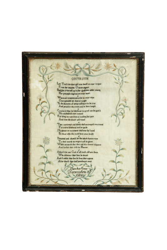 SAMPLER.  Mary Ann Venner  England