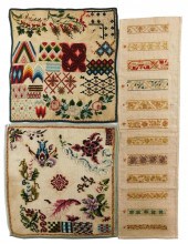 SAMPLERS: THREE EMBROIDERED CO
