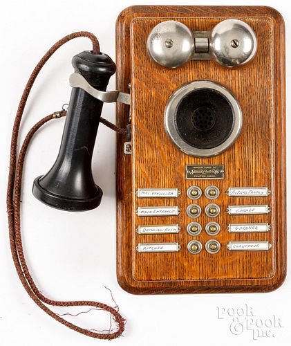 SAMSON OAK WALL TELEPHONE, EARLY
