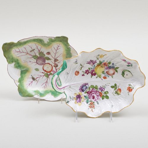 SAMSON PORCELAIN LEAF FORM DISH AND