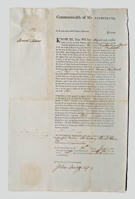 Samuel Adams signed document,