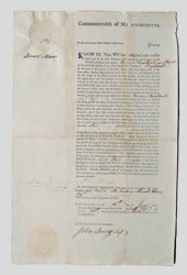 Samuel Adams signed document,