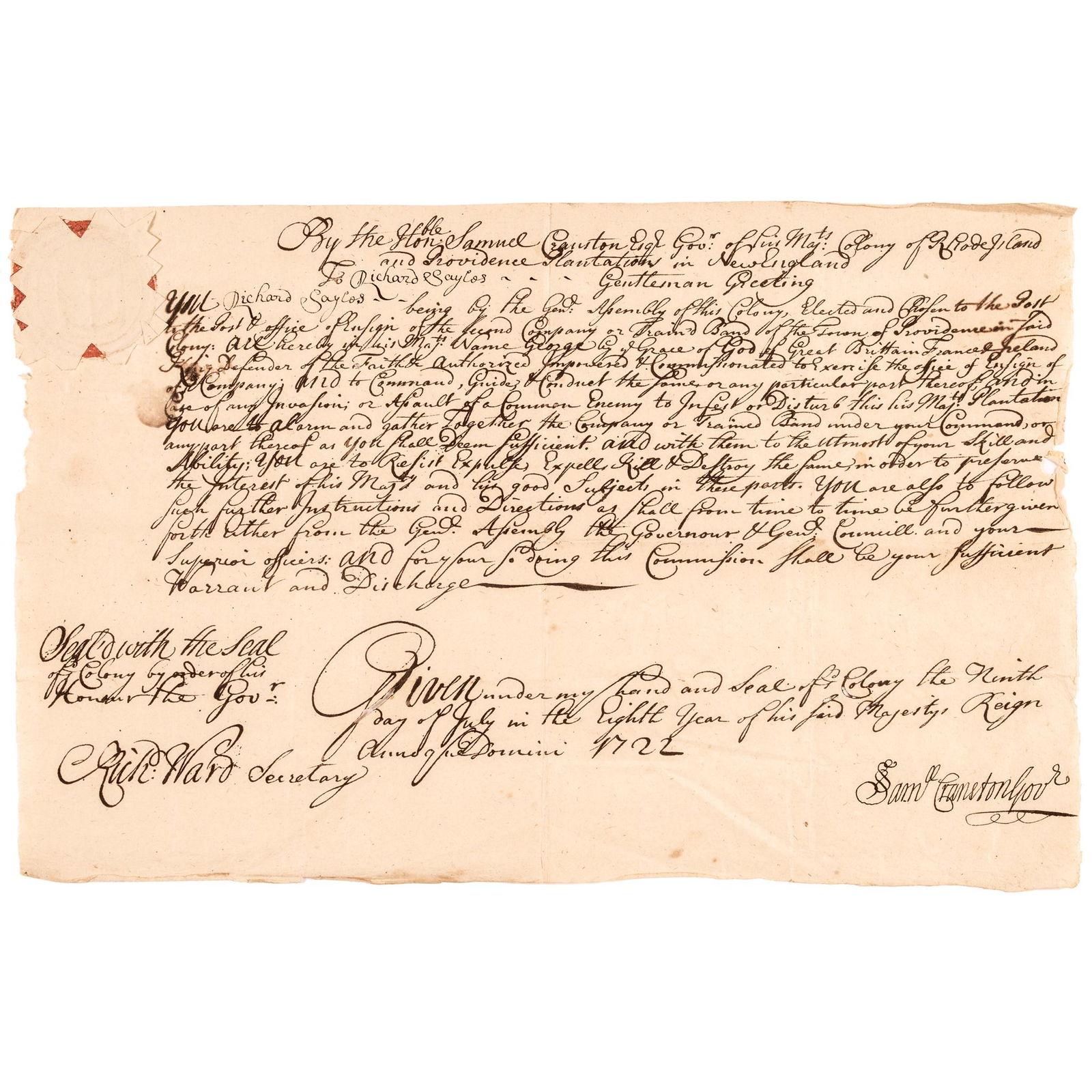 SAMUEL CRANSTON ROYAL RHODE