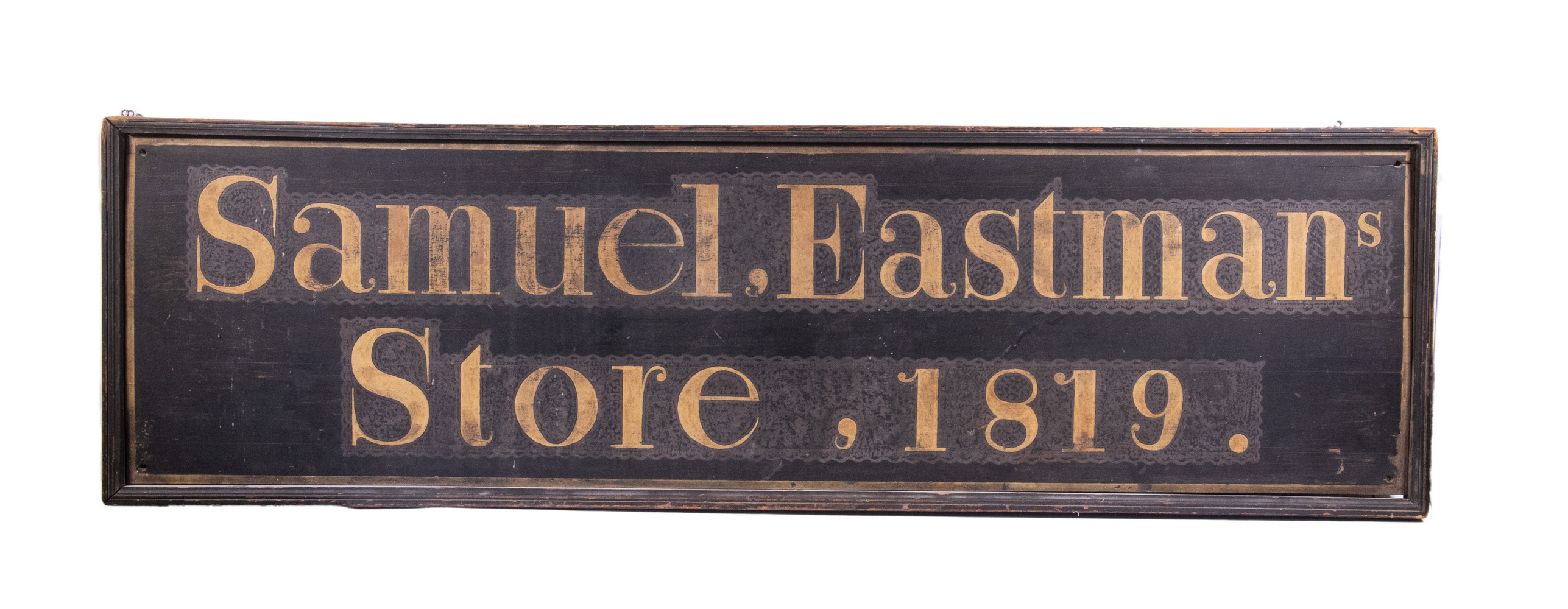 SAMUEL EASTMAN'S STORE SIGN Gold on