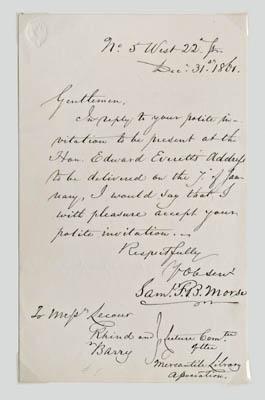 Samuel F. B. Morse letter,