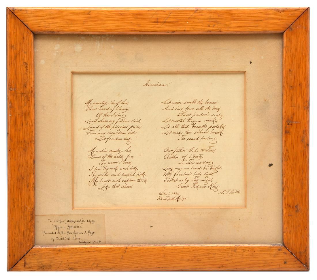 SAMUEL FRANCIS SMITH "AMERICA"