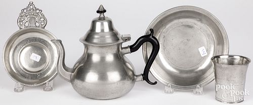 SAMUEL HAMLIN PEWTER BASIN,