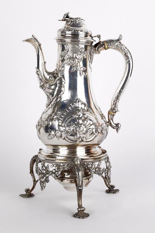 Samuel Kirk silver coffee pot ca.