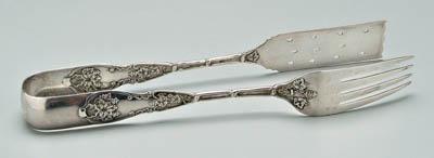 Samuel Wilmot coin silver tongs,