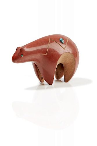 SAN ILDEFONSO REDWARE BEAR, TONY DA