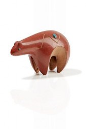 SAN ILDEFONSO REDWARE BEAR, TO