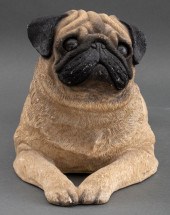 SANDICAST LYING FAWN PUG DOG S