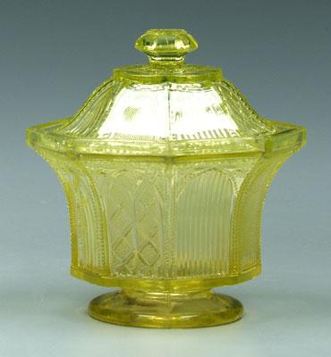 Sandwich glass covered sugar,