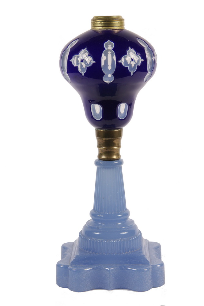 SANDWICH GLASS OIL LAMP -