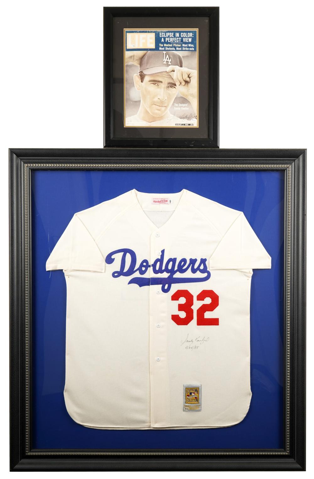 SANDY KOUFAX SIGNED JERSEY AND