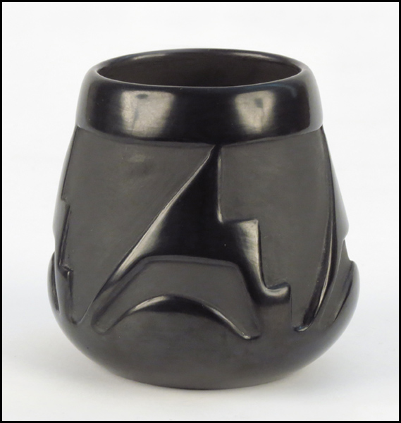 SANTA CLARA BLACKWARE POT. Signed