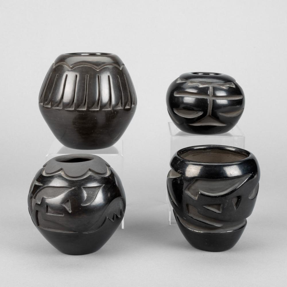 SANTA CLARA, GROUP OF FOUR CARVED