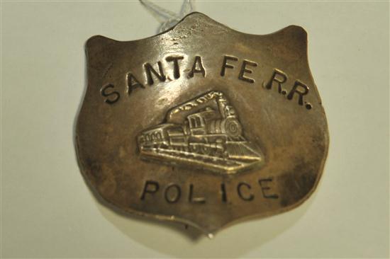 SANTA FE R.R. POLICE BADGE.
