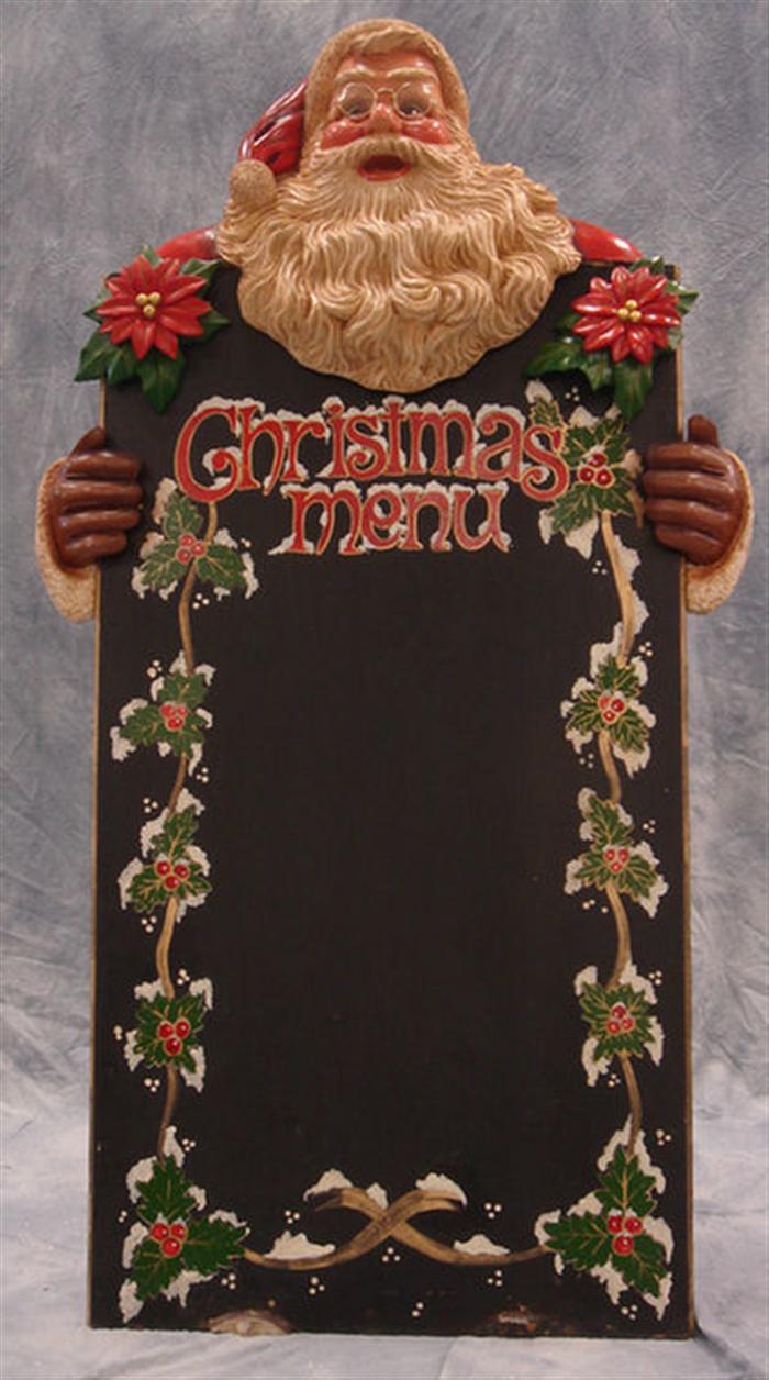 Santa menu board, iron easel