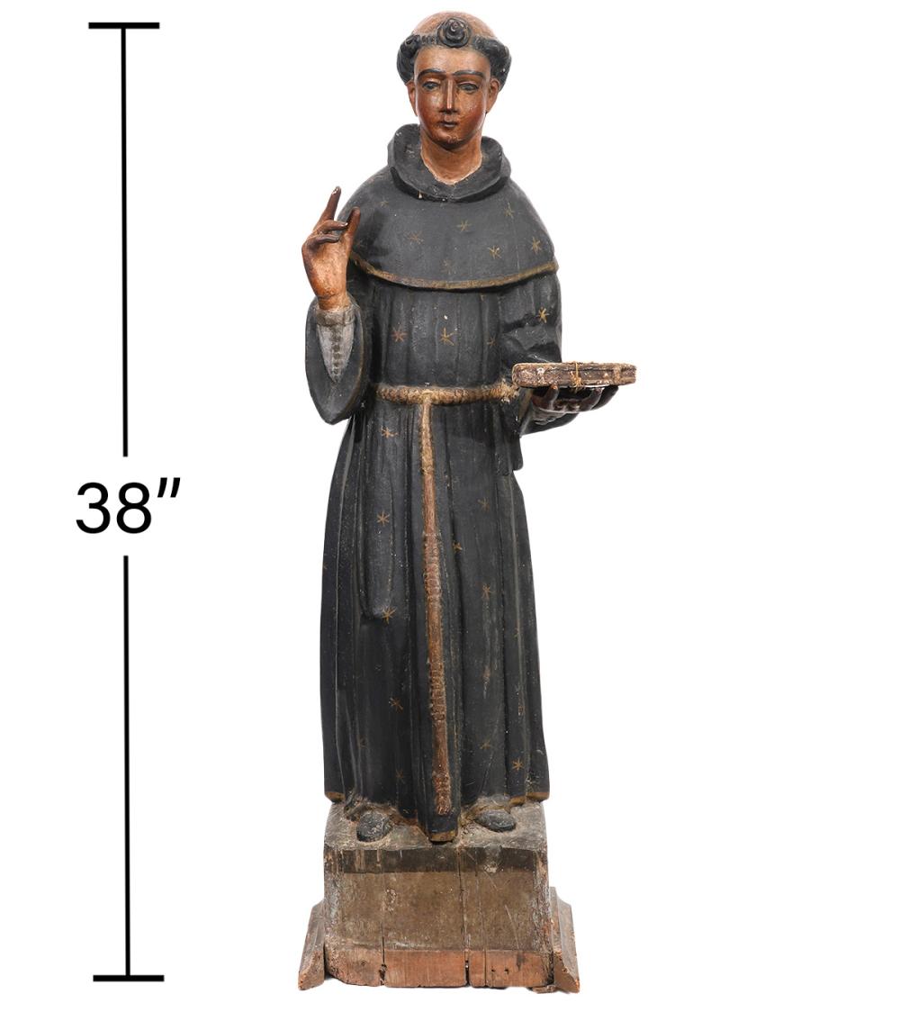 SANTOS 19TH C. HAND CARVED AND