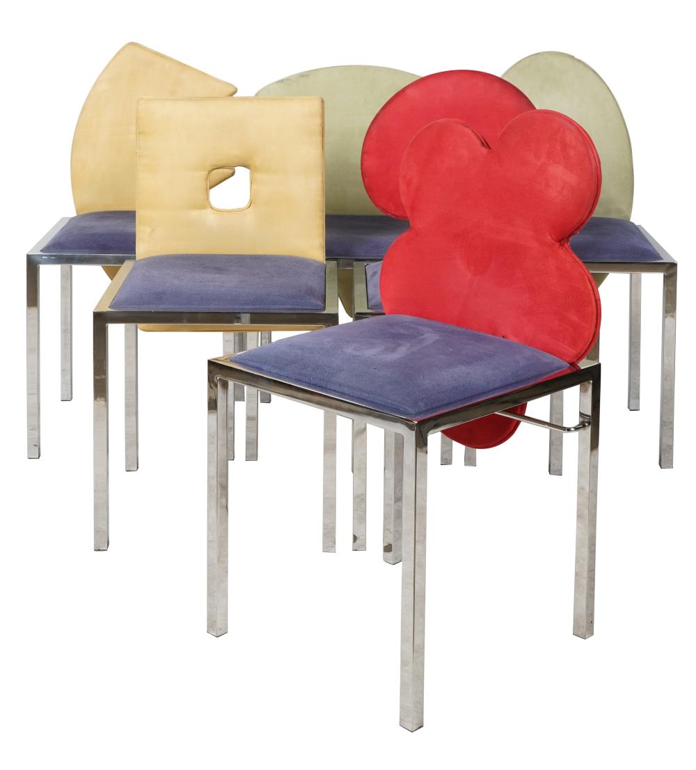 SAPORTI: SET OF SIX CHROME DINING
